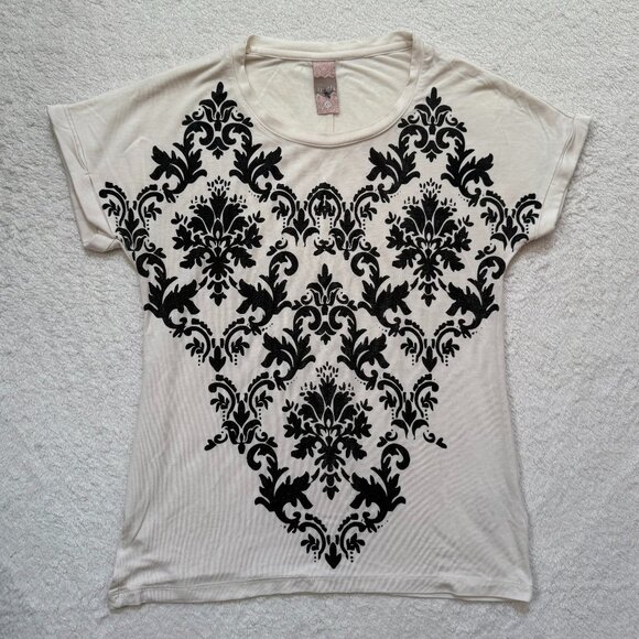 Truth White Tee with Black Damask Design - Picture 1 of 2